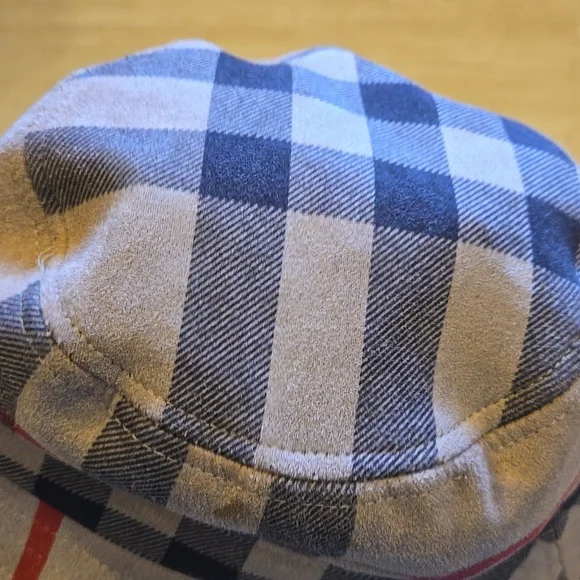 Designer Inspired Tan Suede-Like Plaid Bucket Hat - Picture 2 of 6